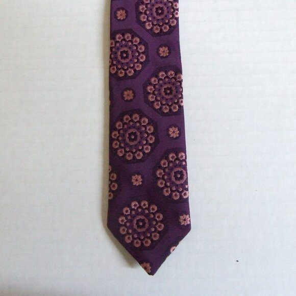Playboy Neckwear tie vintage purple pink mandala floral pattern necktie 1960s - Picture 6 of 9